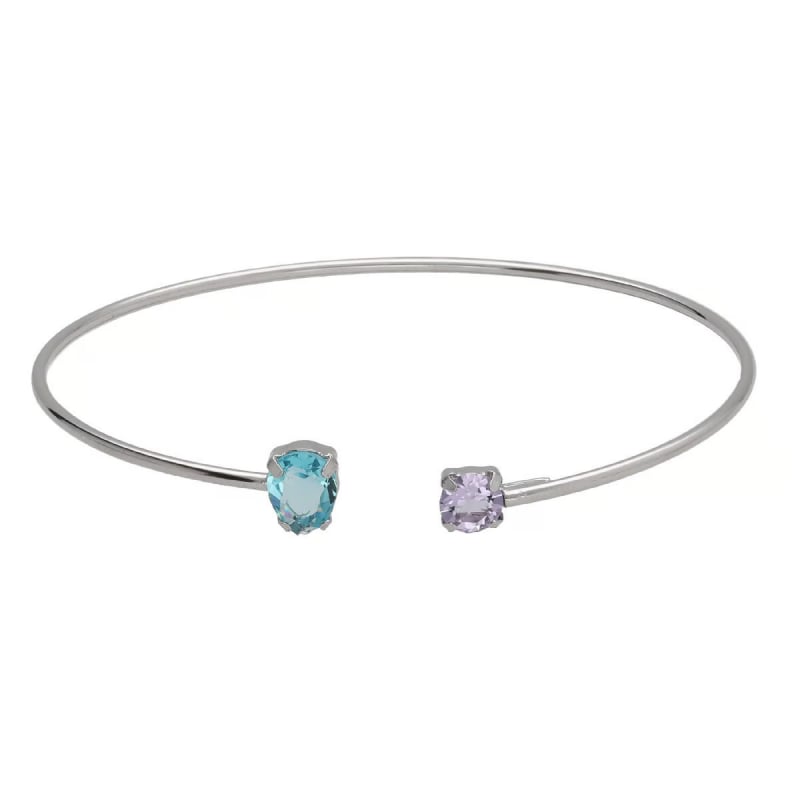 Pevný stříbrný náramek s krystaly Bay A4894-15HP Victoria Cruz