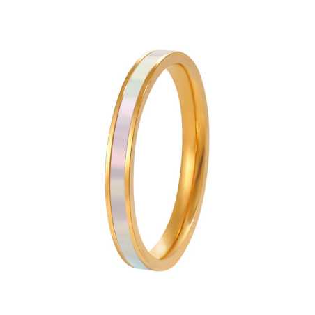 Elegantní pozlacený prsten s perletí Troli / Obvod: 57 mm - 57 mm