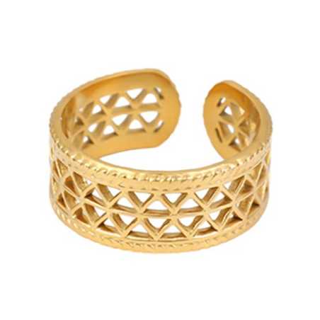 Nadčasový pozlacený prsten z oceli Troli