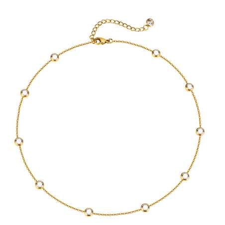 Pozlacený náhrdelník se třpytivými zirkony Troli