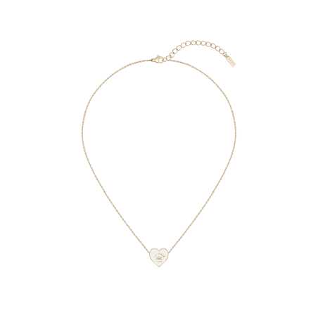 Slušivý růžově zlacený náhrdelník se srdíčkem 2040395 Lacoste