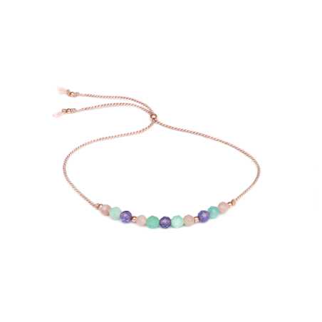 Šňůrkový náramek s amazonitem, ametystem a angelitem HE24R3RG-LP Agato