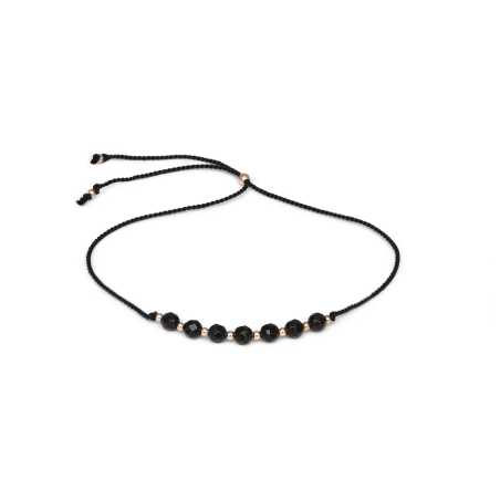 Šňůrkový náramek s korálky z onyxu HE32R3RG-BK Agato