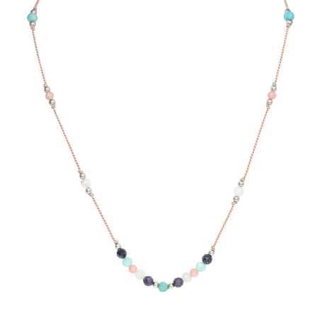 Šňůrkový náhrdelník s amazonitem, angelitem, měsíčním kamenem a safírem HE36K3S-LP Agato