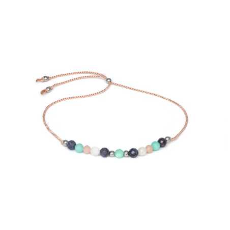 Šňůrkový náramek s amazonitem, angelitem, měsíčním kamenem a safírem HE36R3S-LP Agato