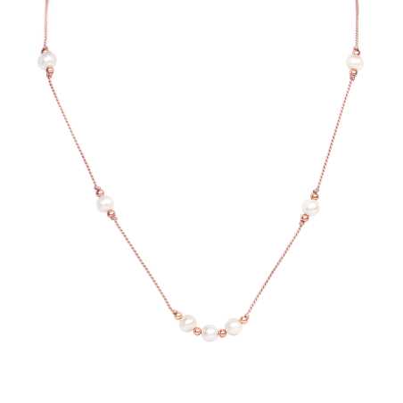Krásný šňůrkový náhrdelník s perlami HE02K3RG-LP Agato