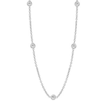 Elegantní ocelový náhrdelník se zirkony VAAXP1692S Troli