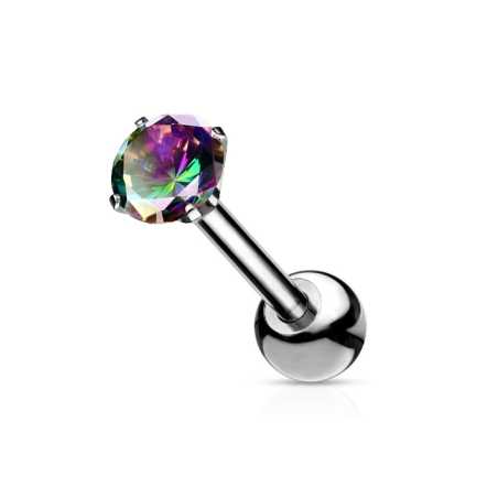 Piercingová náušnice s duhovým krystalem Troli