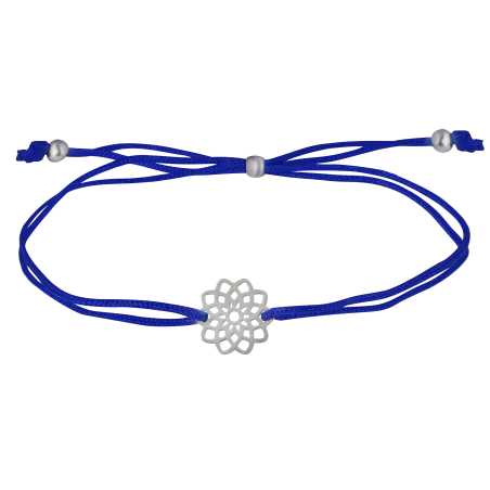 Šňůrkový náramek s mandalou modrá/ocelová Troli