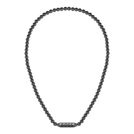 Černý náhrdelník z oceli s korálky Sphere 1580657 Hugo Boss