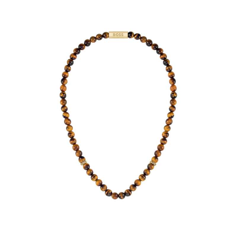 Korálkový náhrdelník z tygřího oka 1580663 Hugo Boss Korálkový náhrdelník z tygřího oka 1580663 Hugo Boss