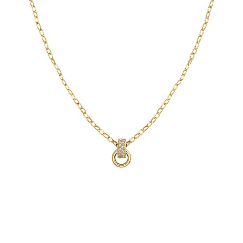 Elegantní pozlacený náhrdelník se zirkony Bow Link Studs JNBSG-J898 Rosefield Elegantní pozlacený náhrdelník se zirkony Bow Link Studs JNBSG-J898 Rosefield