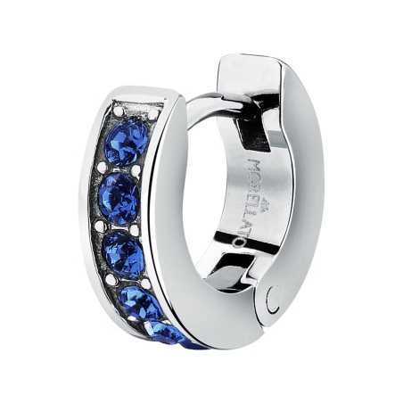 Ocelová single náušnice s modrými krystaly Motown SALS94 Morellato