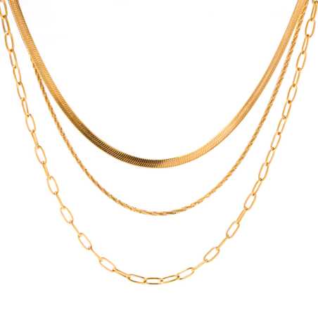 Trojitý pozlacený náhrdelník VAAJDNW2308015G Troli
