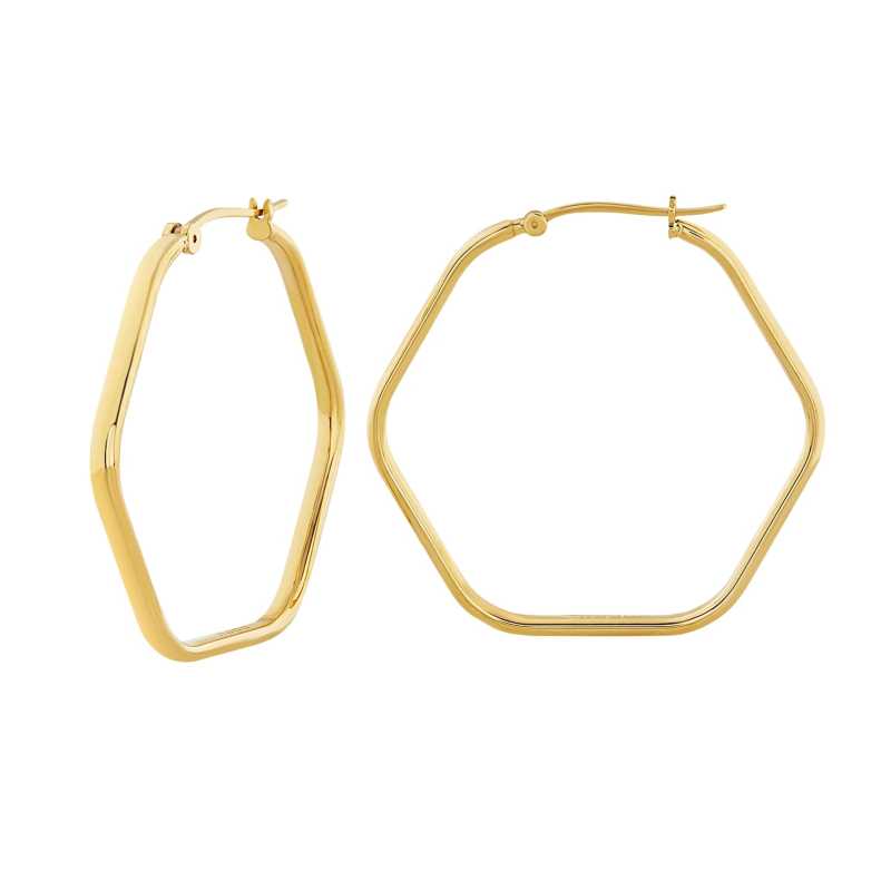 Nepřehlédnutelné pozlacené náušnice Hexagonia TJ3521 Breil