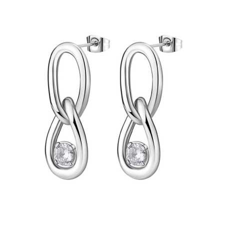 Nadčasové visací náušnice z oceli Ribbon BBN41 Brosway