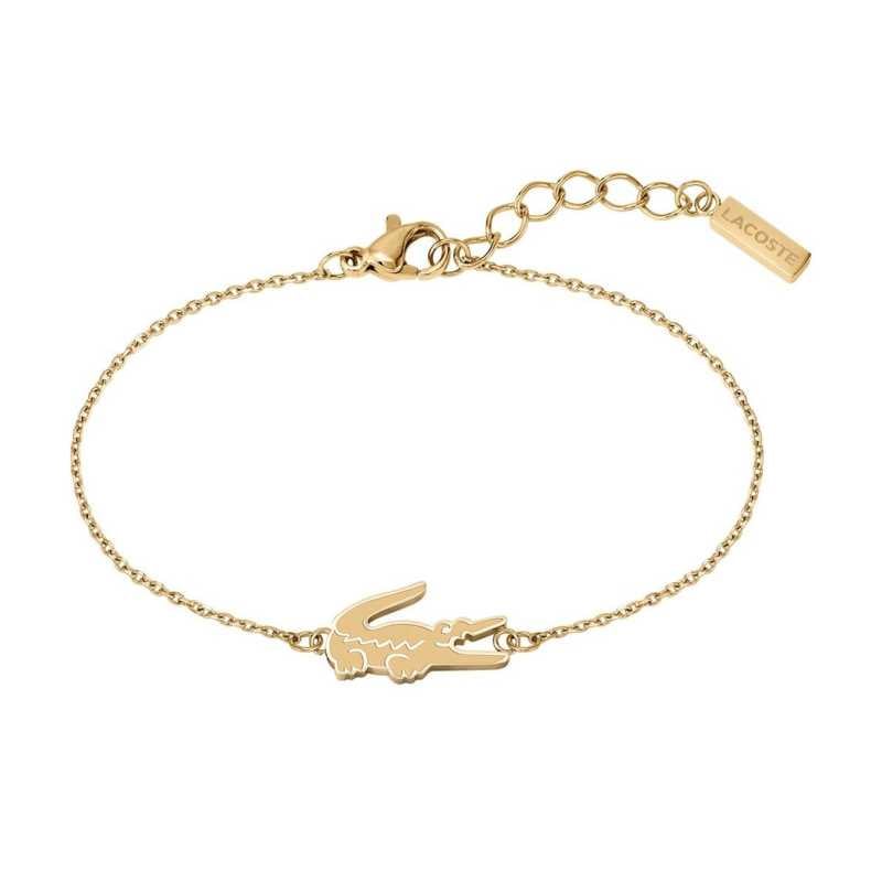 Slušivý pozlacený náramek pro ženy Crocodile 2040048 Lacoste Slušivý pozlacený náramek pro ženy Crocodile 2040048 Lacoste