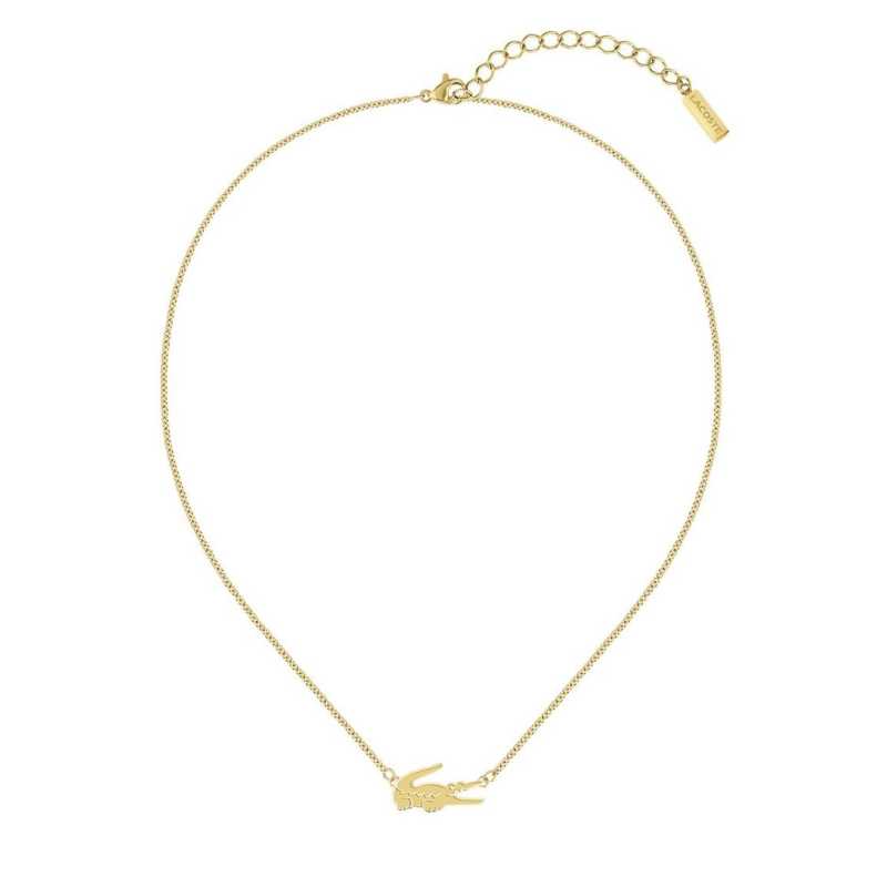 Módní pozlacený náhrdelník pro ženy Crocodile 2040044 Lacoste Módní pozlacený náhrdelník pro ženy Crocodile 2040044 Lacoste