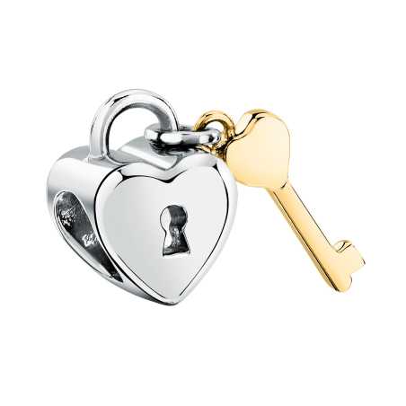 Něžný ocelový korálek Srdce s klíčem Drops SCZ1362 Morellato