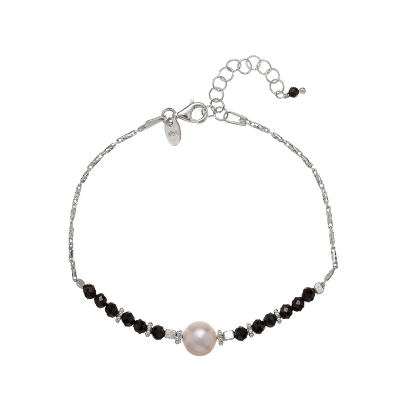 Stříbrný náramek s černým spinelem a říční perlou AL4110-Argento-Spinello Alisia Stříbrný náramek s černým spinelem a říční perlou AL4110-Argento-Spinello Alisia