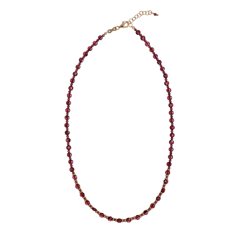 Korálkový náhrdelník z pozlaceného stříbra a granátu AL4263-Oro-Granato Alisia Korálkový náhrdelník z pozlaceného stříbra a granátu AL4263-Oro-Granato Alisia