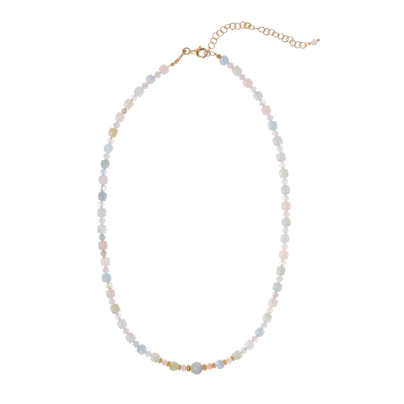 Hravý korálkový náhrdelník z morganitu AL3768-Oro Alisia Hravý korálkový náhrdelník z morganitu AL3768-Oro Alisia