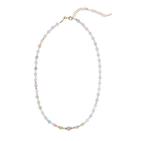 Hravý korálkový náhrdelník z morganitu AL3768-Oro Alisia