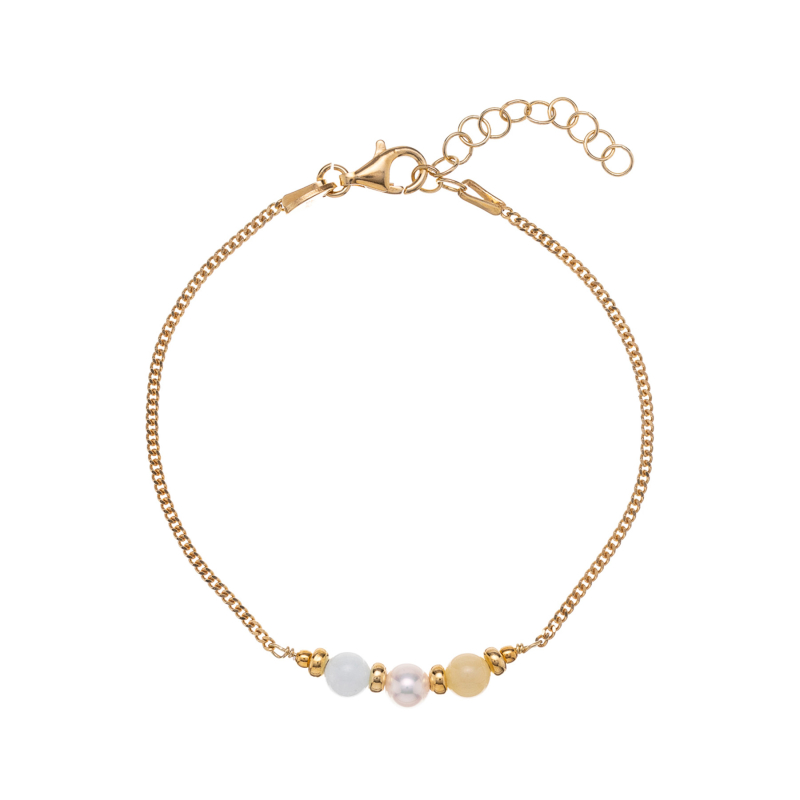 Něžný pozlacený náramek s perlou a morganitem AL3819-Oro Alisia Něžný pozlacený náramek s perlou a morganitem AL3819-Oro Alisia