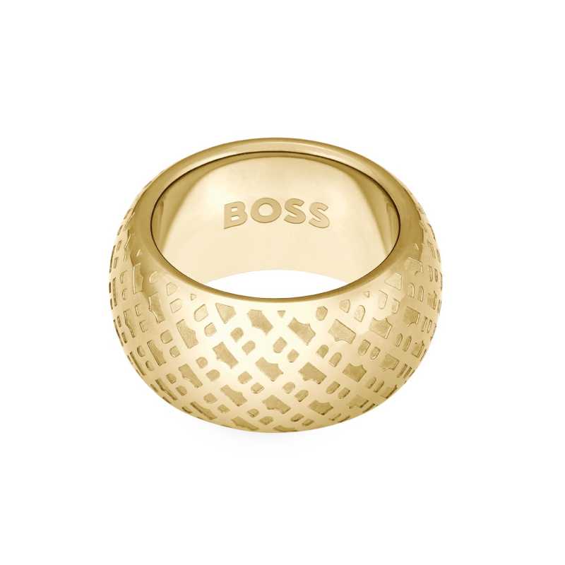 Výrazný pozlacený prsten pro ženy 1580589 Hugo Boss / Obvod: 52 mm - 52 mm Výrazný pozlacený prsten pro ženy 1580589 Hugo Boss / Obvod: 52 mm - 52 mm