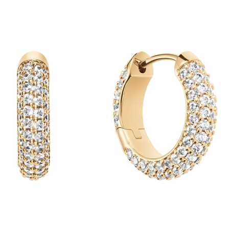 Třpytivé pozlacené kruhy Pavé DW00400642 Daniel Wellington