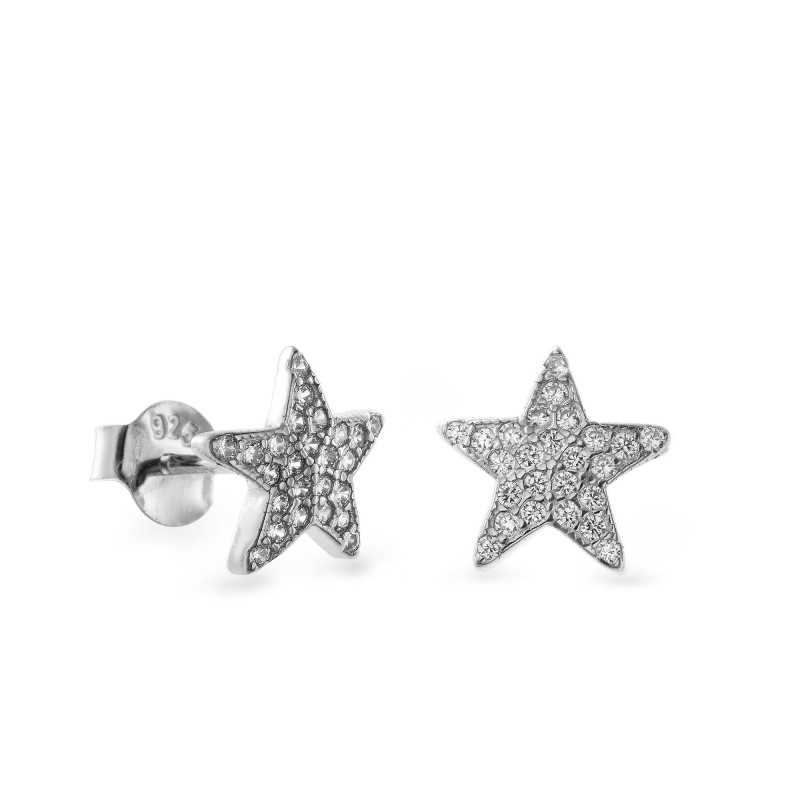 Stříbrné hvězdičkové náušnice s kubickými zirkony AJNS0028 Again Jewelry Stříbrné hvězdičkové náušnice s kubickými zirkony AJNS0028 Again Jewelry