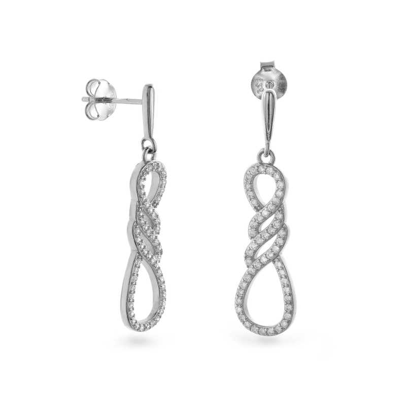 Fashion stříbrné visací náušnice s kubickými zirkony AJNS0030 Again Jewelry Fashion stříbrné visací náušnice s kubickými zirkony AJNS0030 Again Jewelry