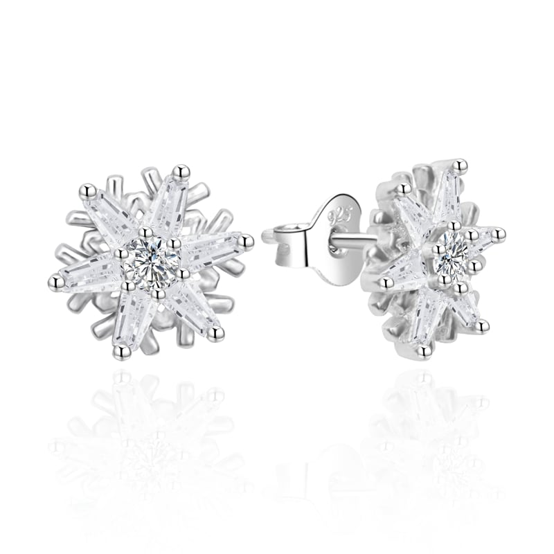 Blyštivé stříbrné náušnice Sněhové vločky AGT-E007PW Agato Blyštivé stříbrné náušnice Sněhové vločky AGT-E007PW Agato