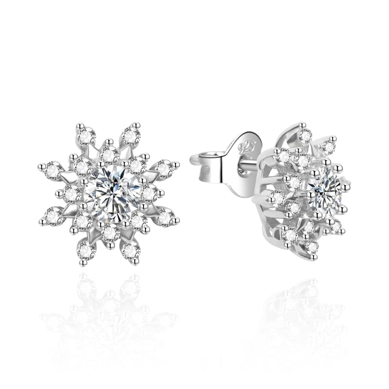 Třpytivé stříbrné náušnice se zirkony AGT-E008PW Agato