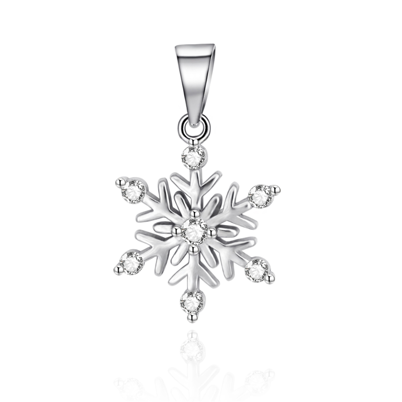 Stříbrný přívěsek se zirkony Sněhová vločka AGT-H01W Agato