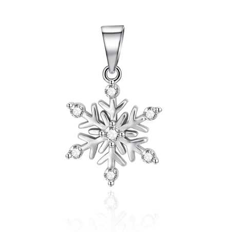 Stříbrný přívěsek se zirkony Sněhová vločka AGT-H01W Agato