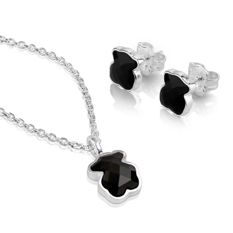 Stříbrný set šperků Medvídek s onyxem 1001312500 (náhrdelník, náušnice) Tous Stříbrný set šperků Medvídek s onyxem 1001312500 (náhrdelník, náušnice) Tous