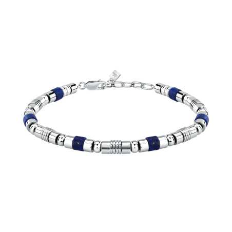 Ocelový pánský náramek s lazuritem Pietre S1741 Morellato