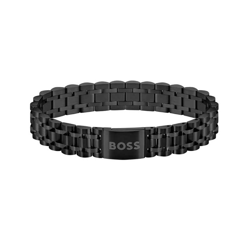 Elegantní černý náramek pro muže Owan 1580646 Hugo Boss Elegantní černý náramek pro muže Owan 1580646 Hugo Boss