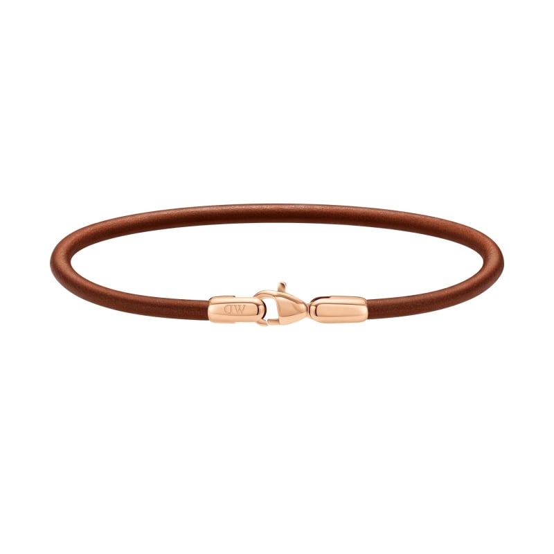 Slušivý hnědý kožený náramek St Mawes Perfect Pair DW9980051 Daniel Wellington / Délka: 19,5 cm