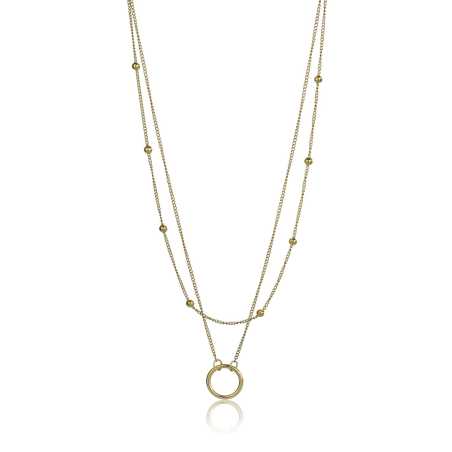 Stylový dvojitý náhrdelník z pozlacené oceli Lyric EWN24009G Emily Westwood