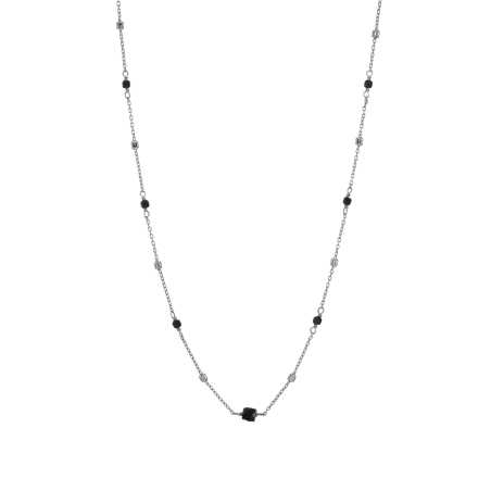 Stylový stříbrný náhrdelník s černým spinelem AL4098-Argento-Spinello Alisia