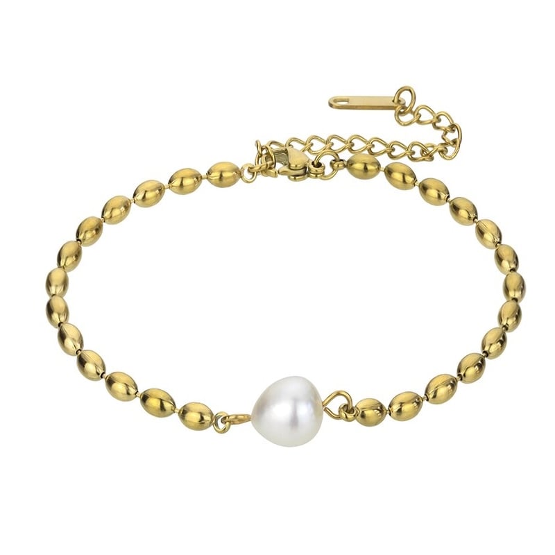 Pozlacený náramek se sladkovodní perlou Stevie EWB23059G Emily Westwood