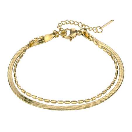 Dvojitý pozlacený náramek z oceli Alessia EWB24024G Emily Westwood