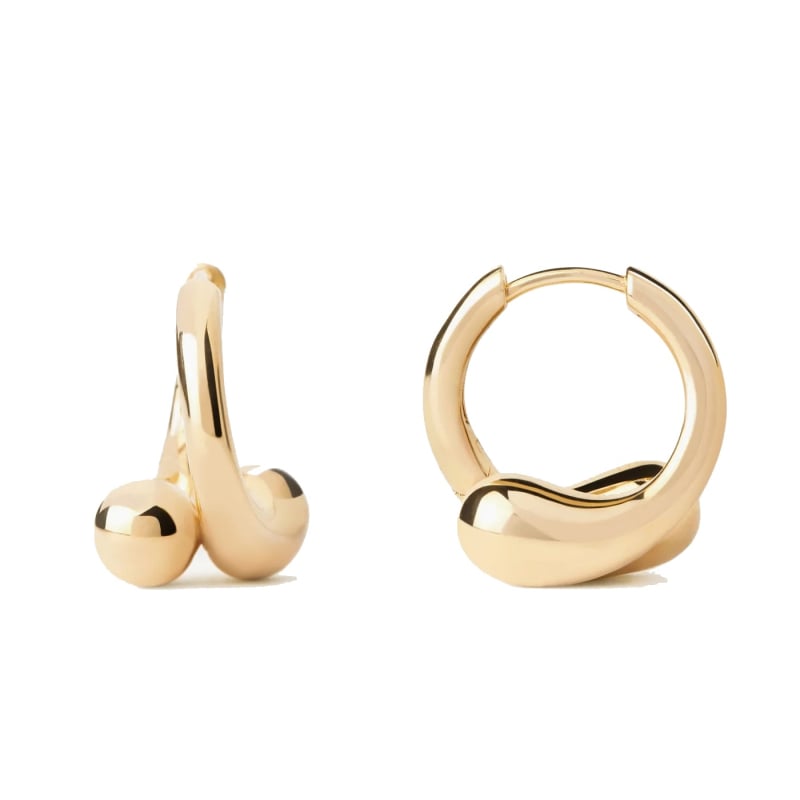 Moderní pozlacené náušnice Loop Hoops Essentials AR01-C85-U Pdpaola