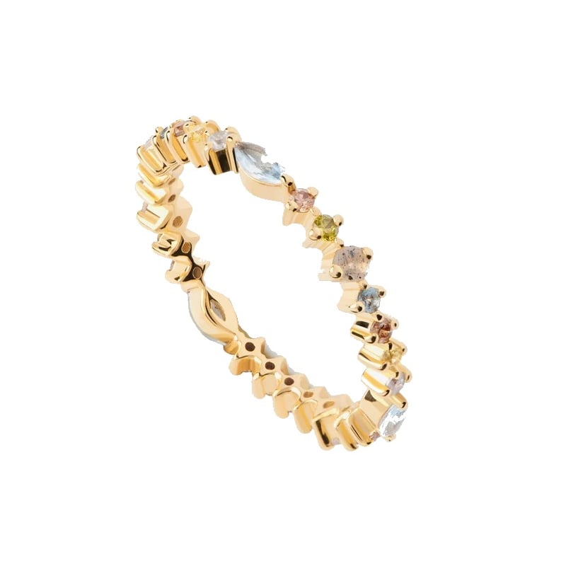 Pozlacený dámský prsten s barevnými zirkony Lotus Colors AN01-C80 Pdpaola / Obvod: 56 mm - 56 mm