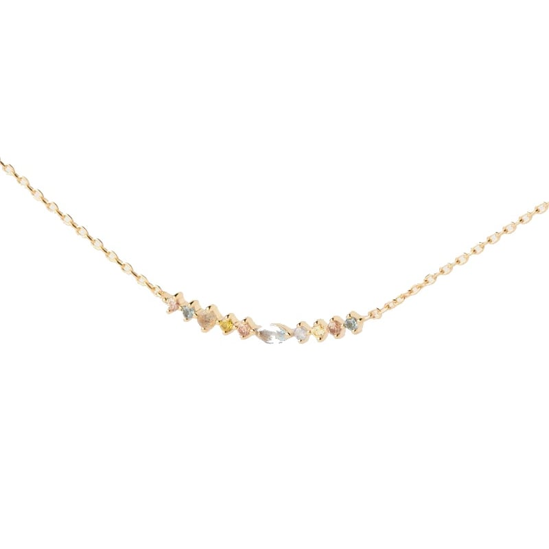 Pozlacený náhrdelník s barevnými zirkony Lotus Colors CO01-951-U Pdpaola Pozlacený náhrdelník s barevnými zirkony Lotus Colors CO01-951-U Pdpaola