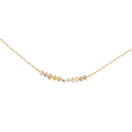 Pozlacený náhrdelník s barevnými zirkony Lotus Colors CO01-951-U Pdpaola