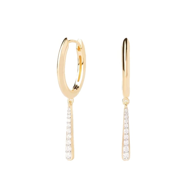 Pozlacené oválné náušnice Olga Mini Hoops Essentials AR01-C89-U Pdpaola