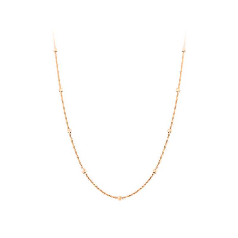 Růžově pozlacený kuličkový náhrdelník Troli Růžově pozlacený kuličkový náhrdelník Troli